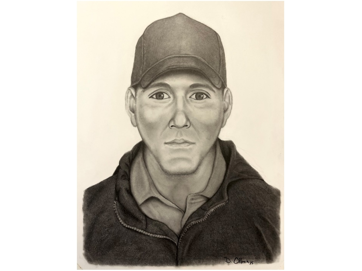 The suspect is described as a white male, approximately 6-foot tall, with a slim build. 