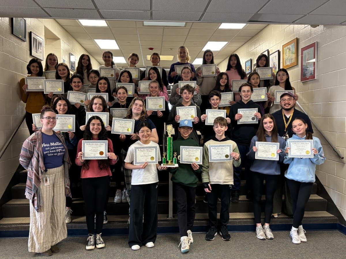 Northbrook Junior High students who received gold awards at the Illinois Jr. Academy of Science regional competition on March 8 at Wheeling High School.