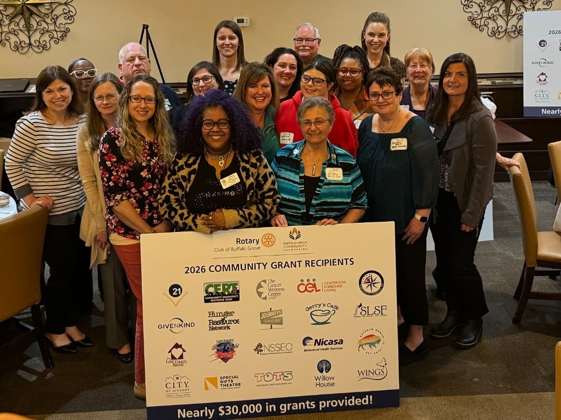 Buffalo Grove Rotary, Foundation Award Nearly $30K In Grants To 20 Local Nonprofits