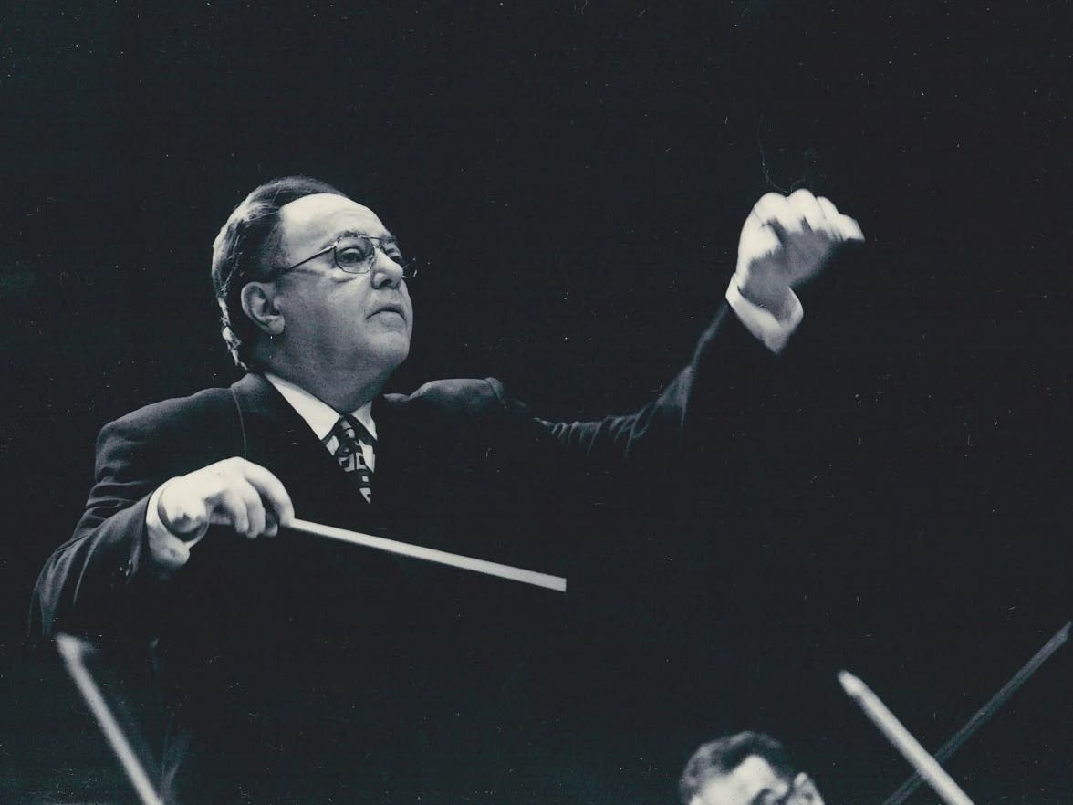 Samuel Magad is seen here conducting the Northbrook Symphony in 1999.