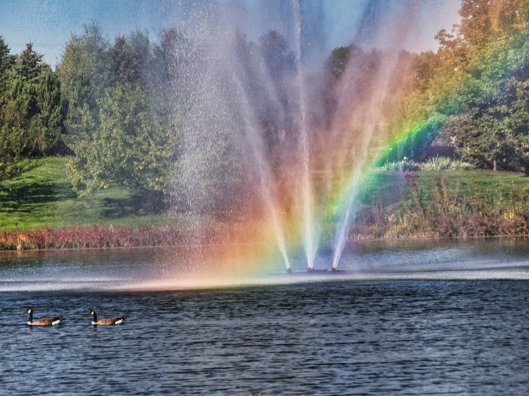 John Mastalerz, of Niles, submitted this photograph he took of a rainbow fountain.
