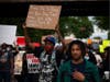 Protesters move through the streets during the solidarity rally in Paterson on Tuesday, June 2.