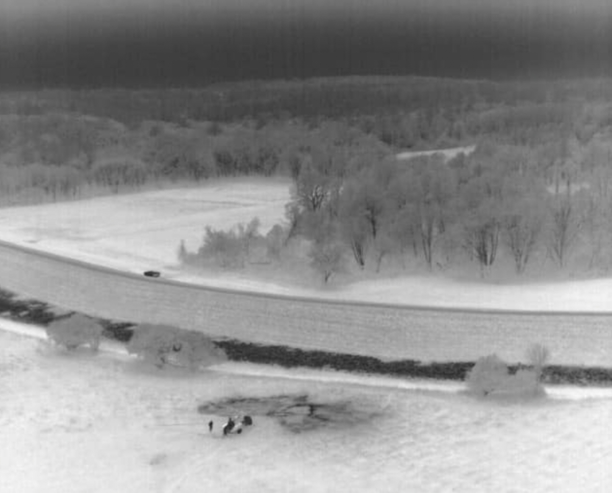Images from the Framingham Police and Fire Drone Team, including this one, helped local firefighters quickly halt the spread of the brush fire.