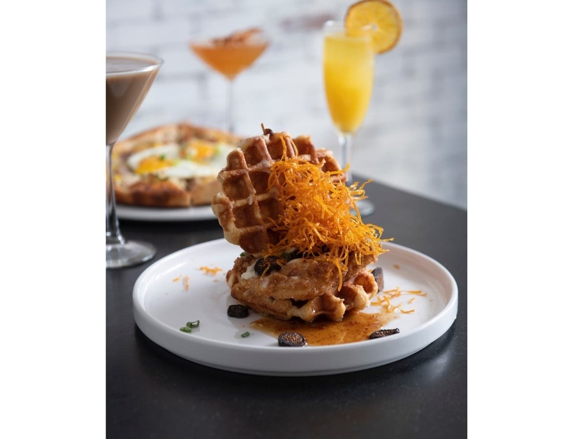 The chicken and waffles from BOSA in Haverhill, which will be featured on the restaurant's new weekend brunch menu.