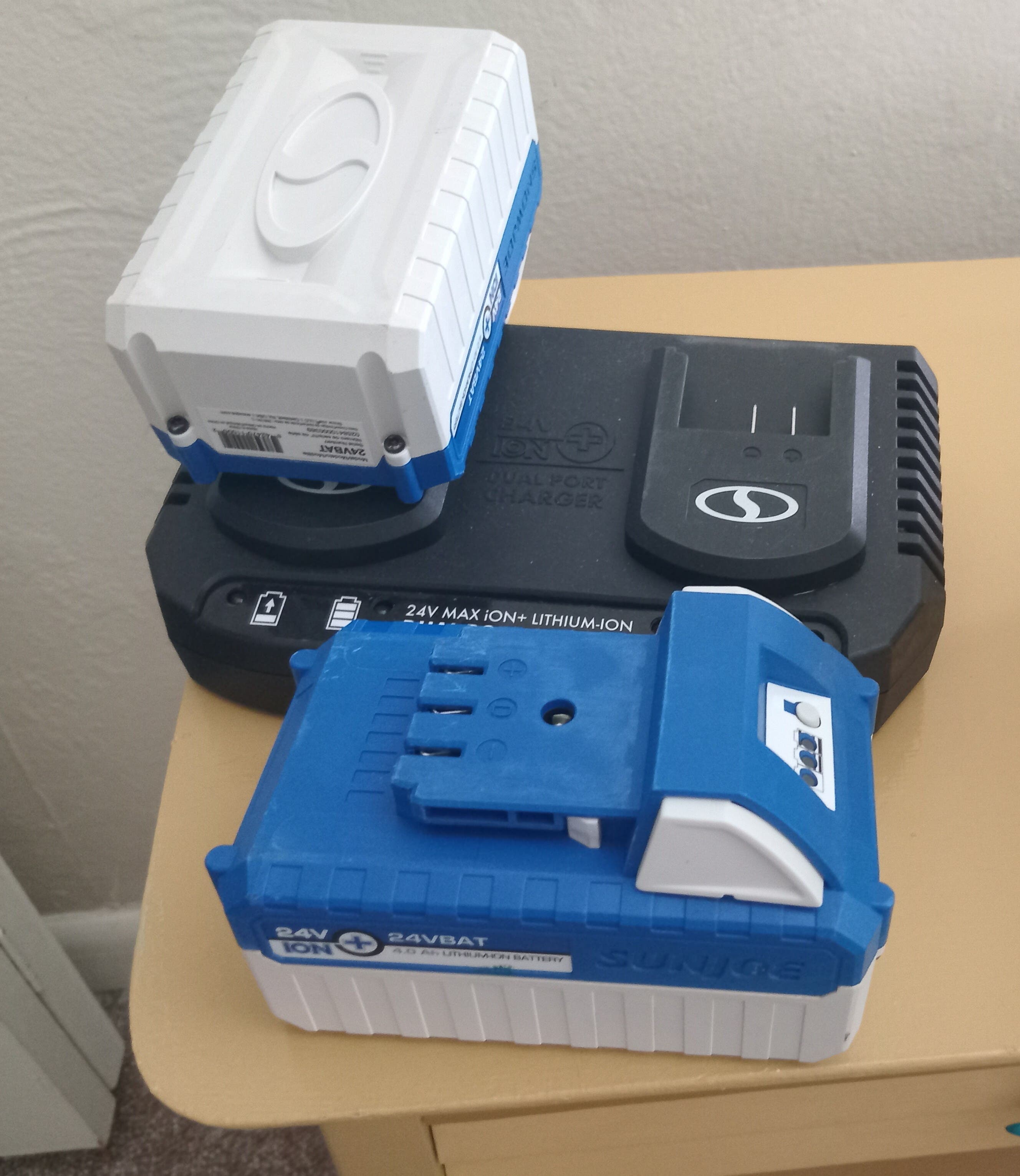 2- 24V Max iON+ lithium-ion battery and dual port charger.