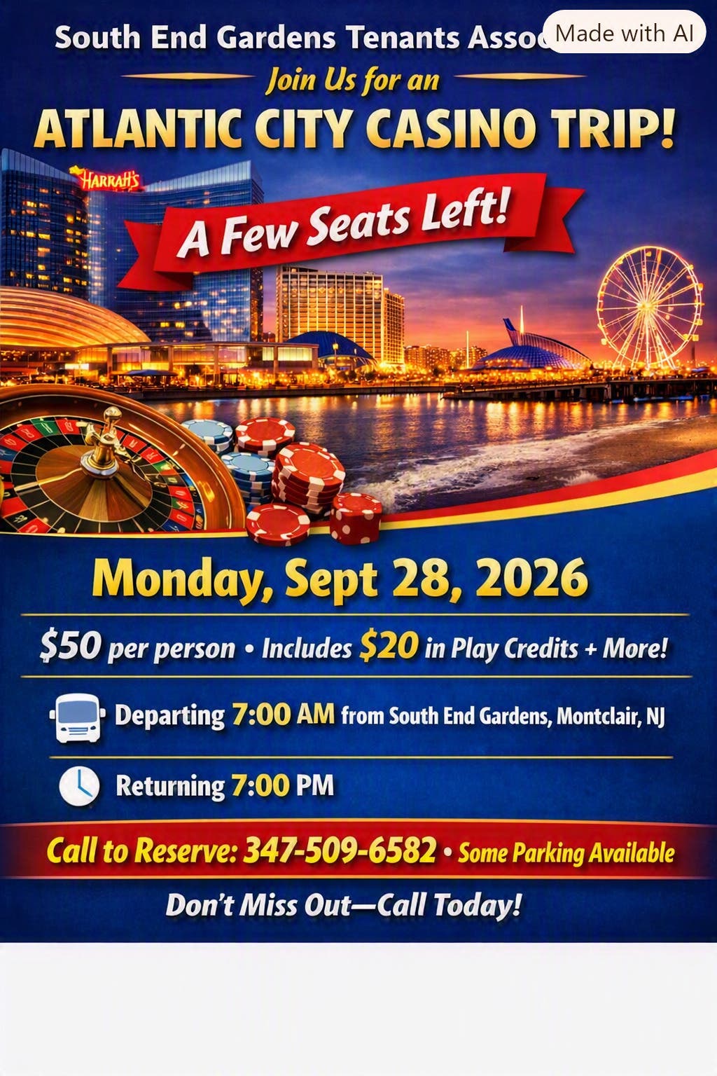 Atlantic City Casino Trip (9/28/2026)