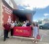 Chef Claud Beltran (far left) photo here with the cooking party guests in front of his restaurant, Bacchus's Kitchen in Pasadena