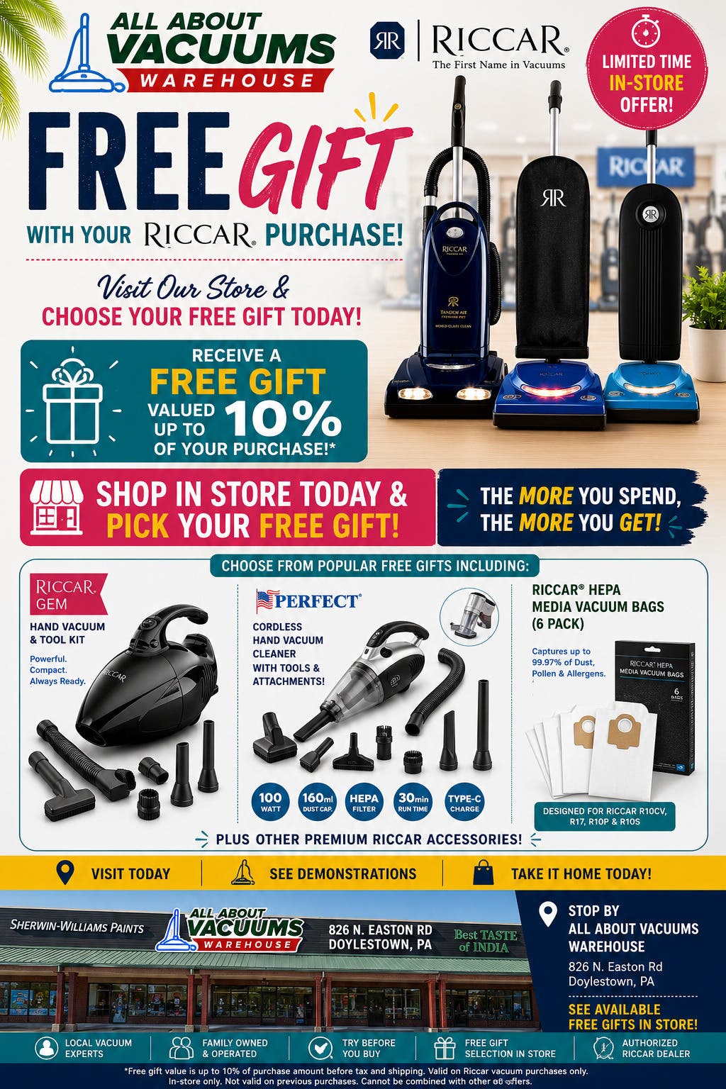 Free Gift with Riccar Purchase