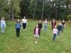 Young solo vocalists with their instructor Jaime Rogers on the Oscar Hammerstein Museum and Theater Education Center property.