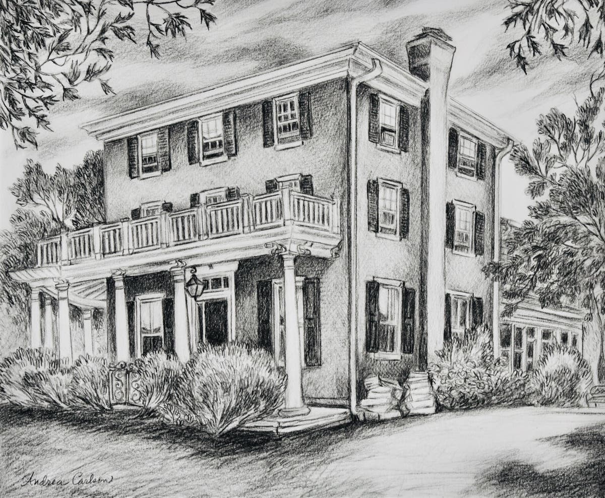 Drawing by local Artist Andrea Carlson who also recorded a music C-D to help the Museum