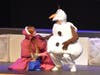 Angelina Mancuso as Anna and Phillip Schneller as Olaf in Frozen Jr. at CB East.