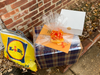 One of the Thanksgiving meal deliveries at a front door in NJ.