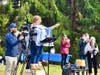 Conductor and Event Director Jaime Rogers today at Highland Farm leading the choir on their tribute to Stephen Sondheim.