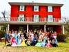 The Patriot Players from CBEast perform a medley of songs from the musical "Oklahoma!" on the front lawn of Oscar Hammerstein's former residence in Doylestown, PA.