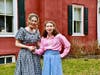 Molly Pecic on the left and Charlotte Brock on the right, both juniors, will play farmgirls at CBEast's performance of Rodgers and Hammerstein's "Oklahoma!"
