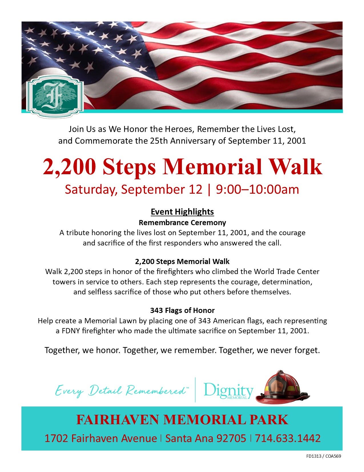 2,200 Steps - Walk to Remember 9/11
