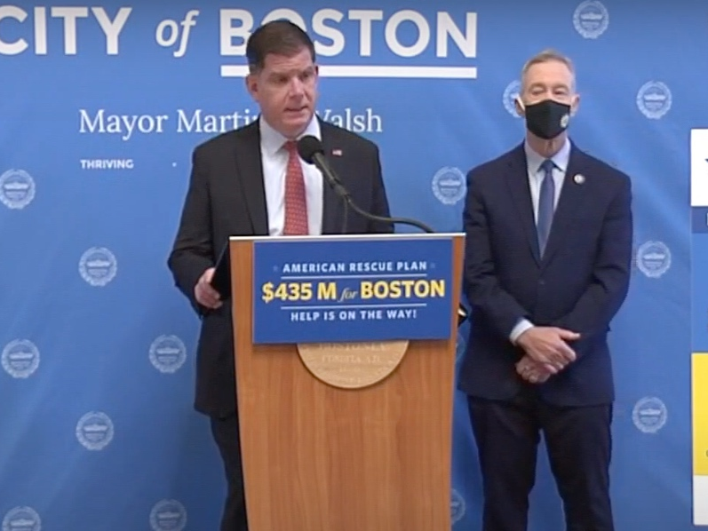 The mayor cautioned Boston residents at his news conference Monday morning.