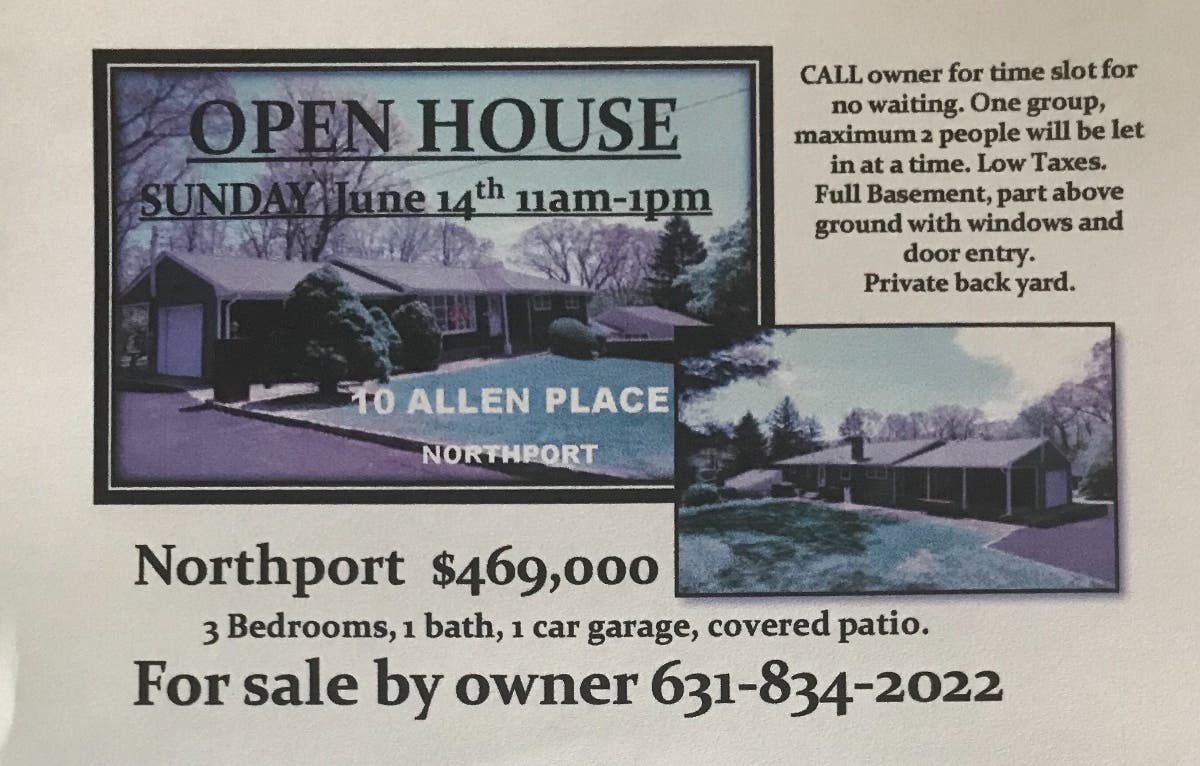OPEN HOUSE JUNE 14 11am1pm Northport, NY Patch