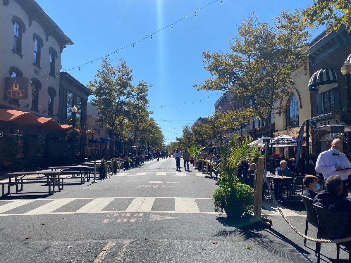 The Red Bank RiverCenter set up a socially-distant shopping and dining plaza in downtown Red Bank earlier this year dubbed the "Broadwalk".