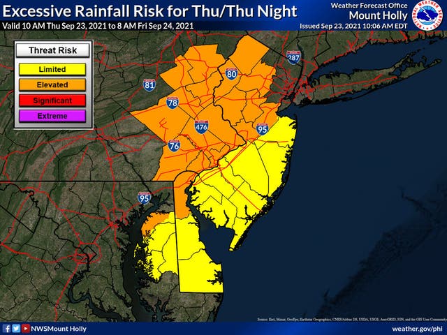 Flash Flood Warning Issued In 9 NJ Counties Thursday | East Windsor, NJ ...