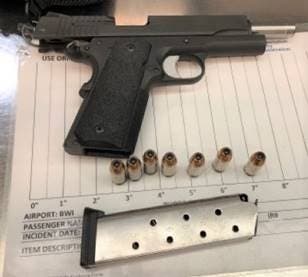 The Transportation Security Administration says it found a loaded handgun in the bag of Oxon Hill man Leon D. Cullum at Baltimore/Washington International Airport. The incident happened on the 19th anniversary of the Sept. 11 terrorist attacks.