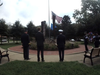 The officials had a moment of silence and laid a wreath at the monument.