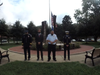 Anne Arundel County Executive Steuart Pittman joined Fire Chief Trisha Wolford and Interim Chief of Police Bill Lowry at Millersville's Sept. 11 memorial.