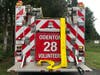 At least eight firetrucks dotted the scene.