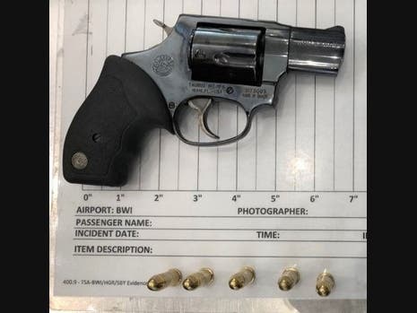 The Transportation Security Administration says it found a loaded handgun in the bag of a passenger at Baltimore/Washington International Airport Sunday. The Maryland Transportation Authority police arrested the accused Baltimore man, Ayyub Ansari Anif.
