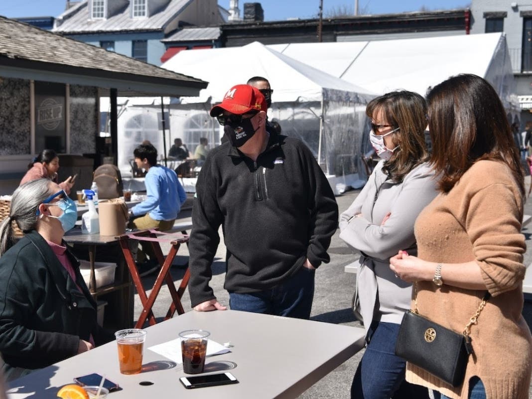 Gov. Larry Hogan visited three eateries on Saturday to highlight Annapolis Restaurant Week.