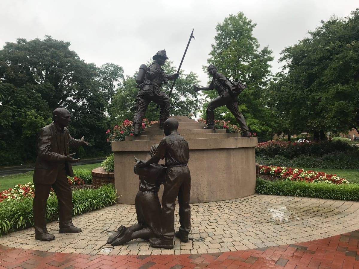 Annapolis will commemorate the 20th anniversary of the Sept. 11 attacks with a ceremony at the Maryland Firefighters Memorial, pictured above, on Saturday.