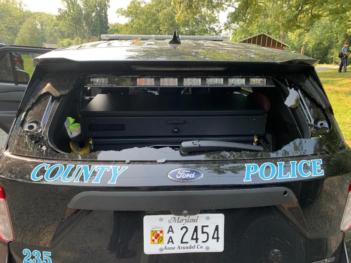 The Anne Arundel County Police Department said it found the man behind Monday's lockdown at Cape St. Claire Elementary School and Broadneck High School. Officers noted that he posed no threat and that this windshield shattered in an unrelated coincidence.