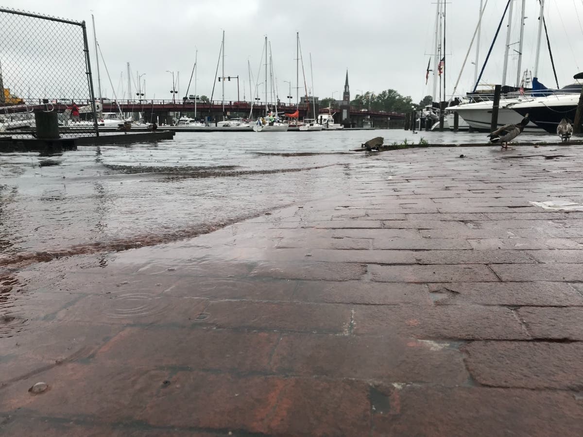 The National Weather Service warned Anne Arundel County could see its worst flood since Tropical Storm Isabel this weekend. Previous inundation on Annapolis' Spa Creek is pictured above.