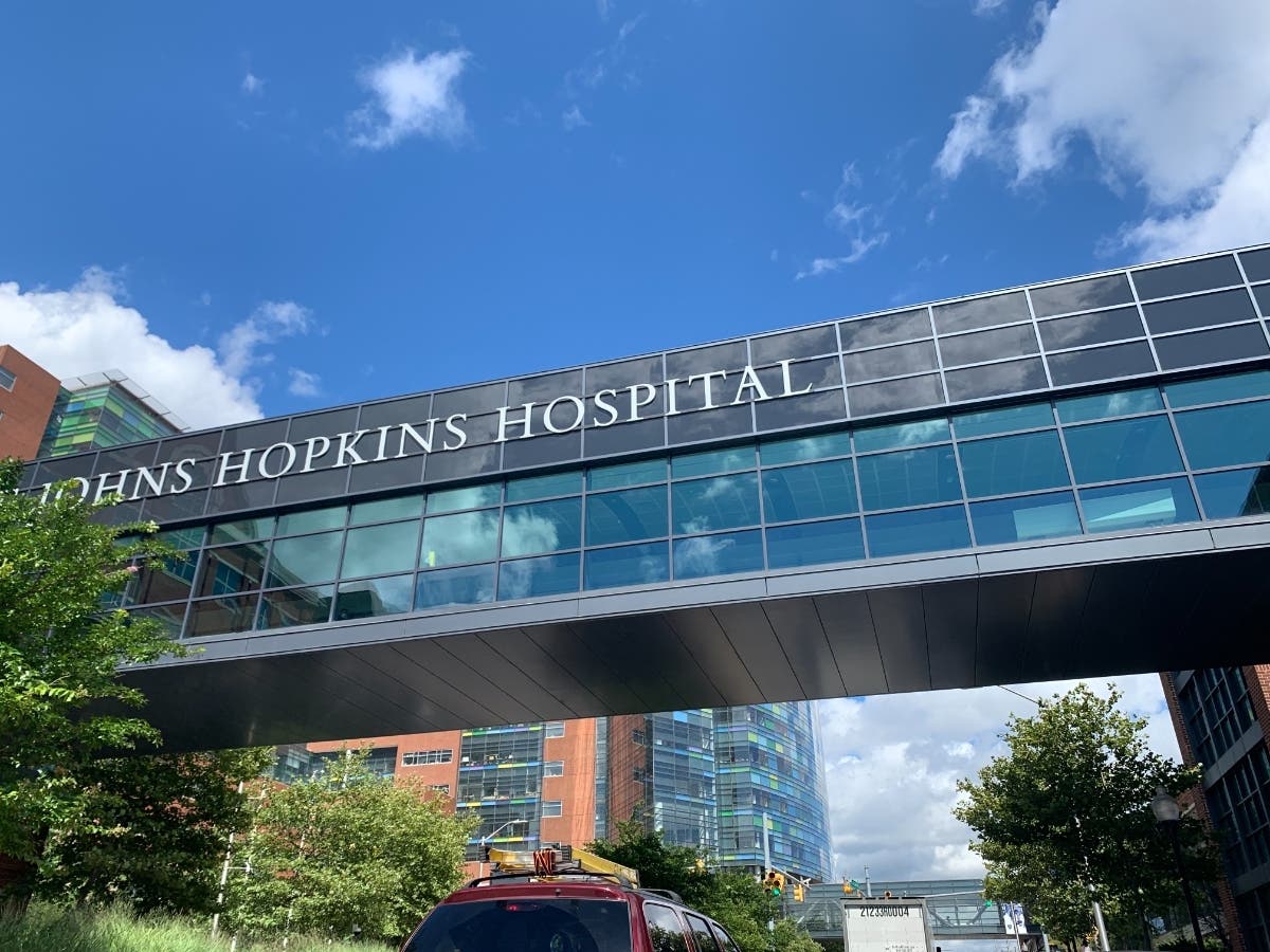 A GoFundMe is raising money for Pasadena toddler Madilynn Jo Nelson. She was diagnosed with neuroblastoma on Jan. 25. She is getting treatment at the Johns Hopkins Kimmel Cancer Center's Division of Pediatric Oncology. A Johns Hopkins sign is shown above.