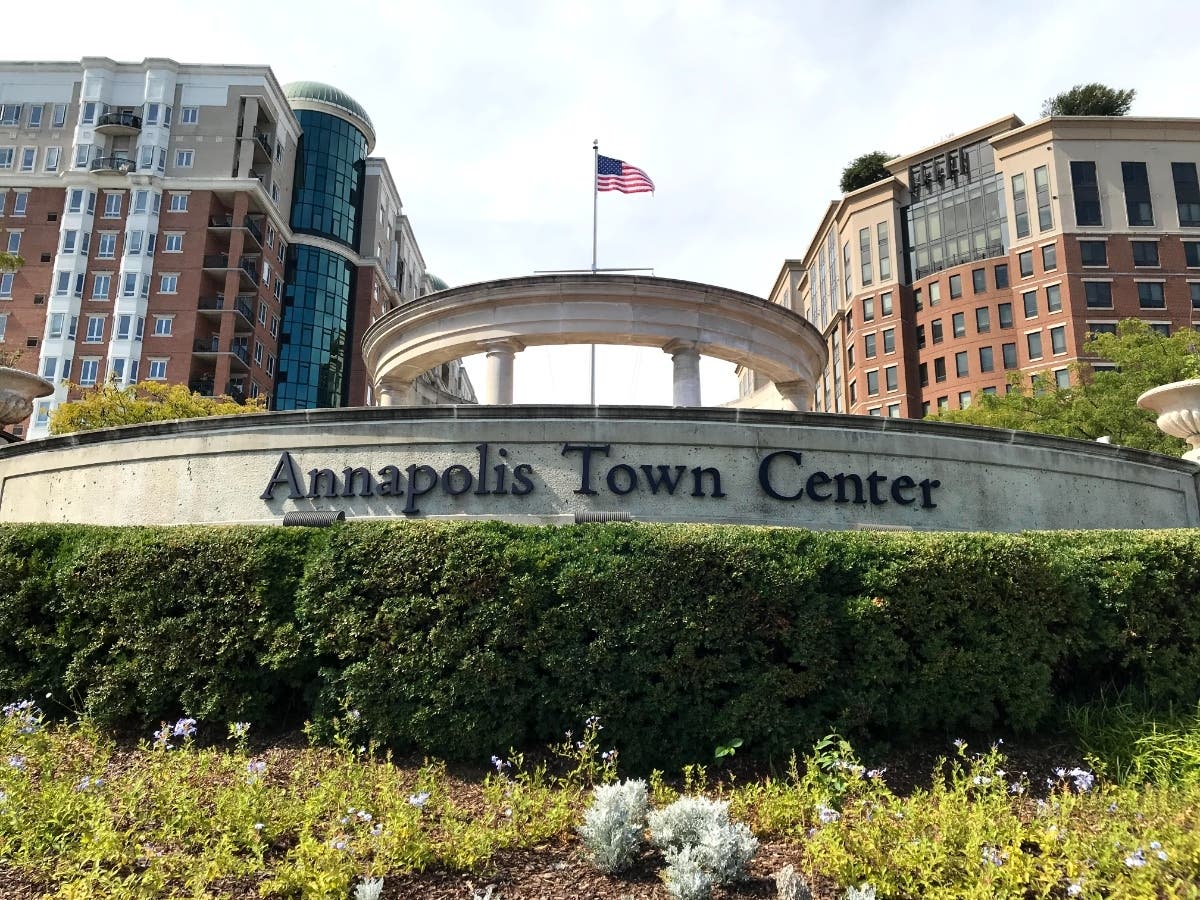 Anne Arundel County residents can visit the Easter Bunny at the Annapolis Town Center, pictured above, on several dates between Friday, April 1 and Saturday, April 16.