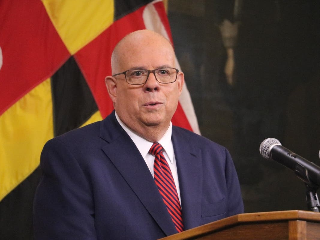 Republican Gov. Larry Hogan, pictured above, on Monday signed the new congressional districts into law. A judge tossed the previous map, saying it was illegally gerrymandered to benefit Democrats.
