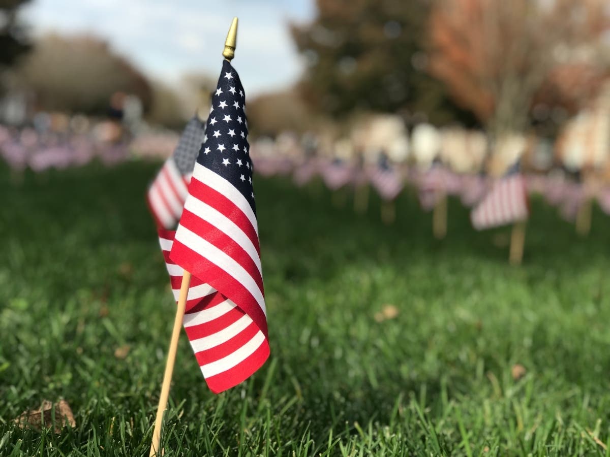 Here's how to celebrate Memorial Day in Pasadena. A stock photo of an American flag is shown above.