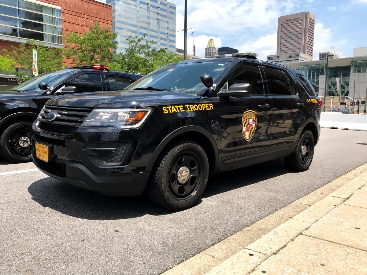 The Maryland State Police said Anthony Filardo of Severna Park died Wednesday after a crash on Interstate 695 in Glen Burnie. Troopers said they arrested Nathaniel Ingram of the District of Columbia. A stock photo of a state police car is shown above.