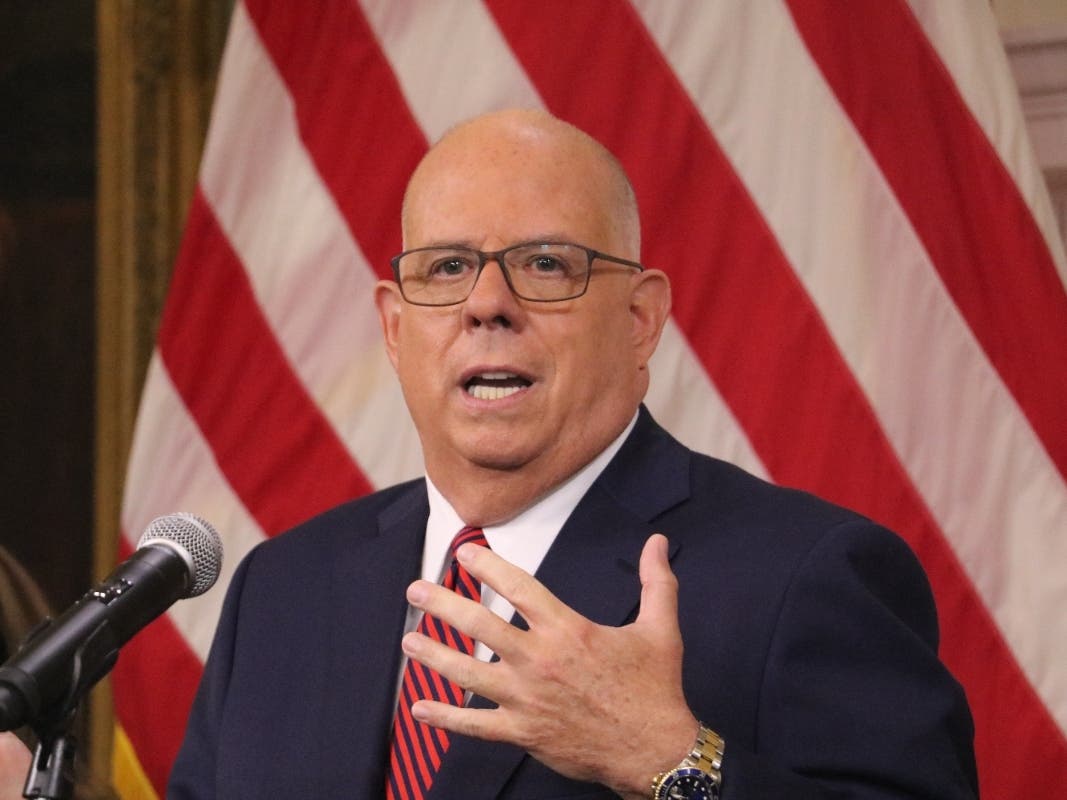 Gov. Larry Hogan on Tuesday attended the World Economic Forum in Davos, Switzerland. At the global convention, the Republican announced an effort to lure international businesses to Maryland. Hogan is pictured above in Annapolis.