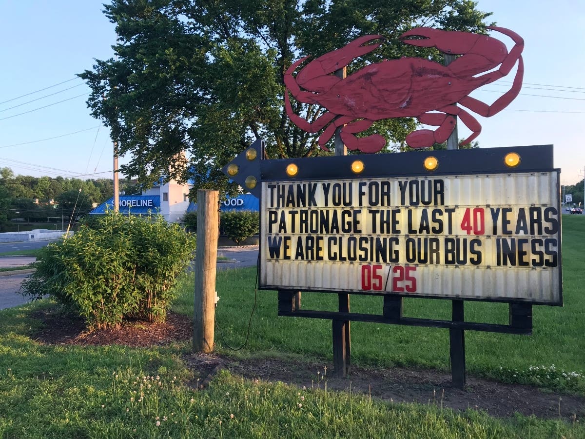 Shoreline Seafood Inc. closed recently. The business is pictured above in Gambrills.