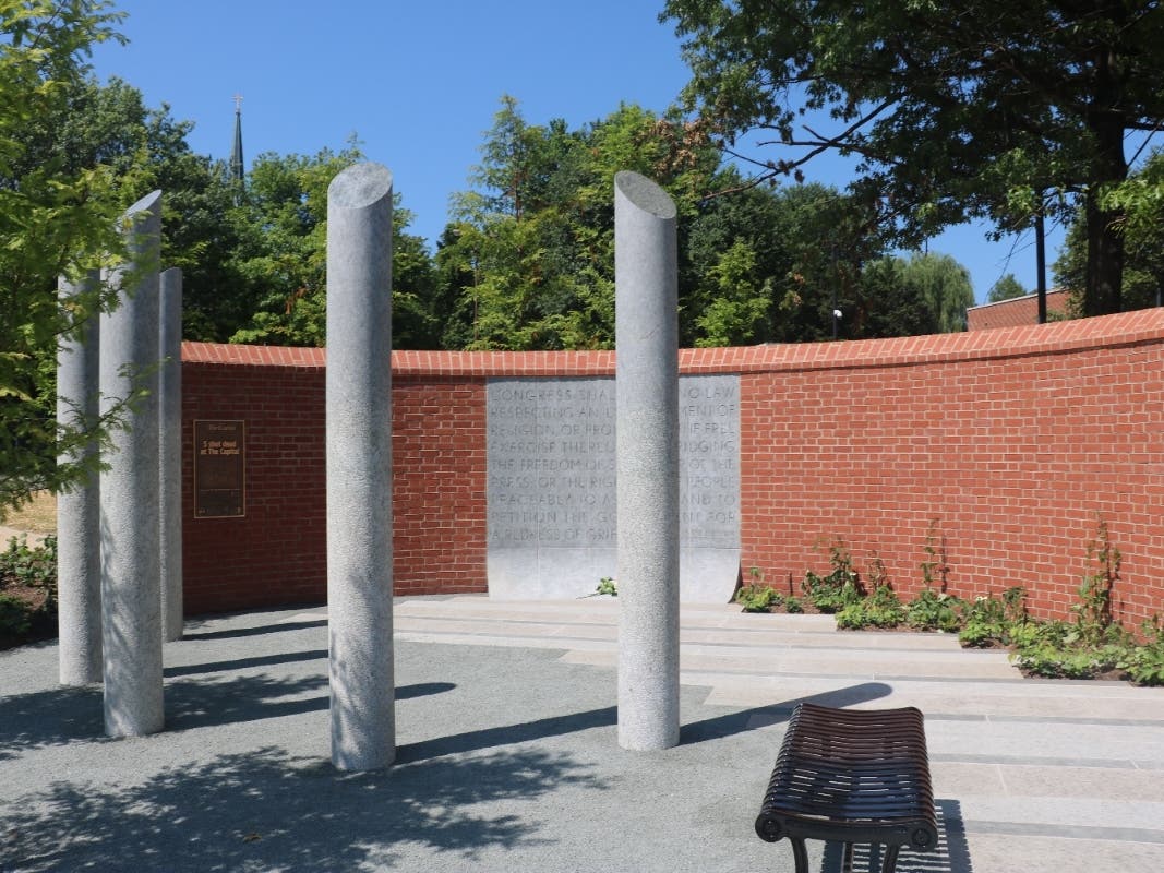 Annapolis Mayor Gavin Buckley announced that the city will lay wreaths Tuesday to honor the victims of the Capital Gazette shooting. The event will happen at the Guardians of the First Amendment Memorial, which is pictured above.