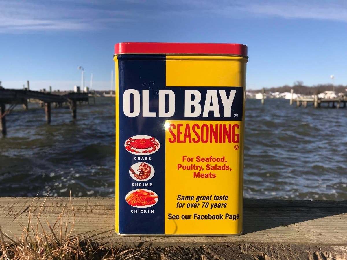 Old Bay bagel chips are now on sale online, the Maryland spice maker announced Thursday. An Old Bay can is pictured above.