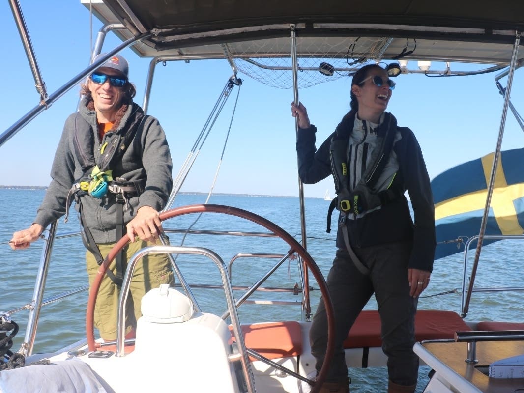 Ryan Ellison, left, and Sophie Darsy, right, have been sailing the world for 4.5 years. The couple now plans to settle down in Maryland. This was one of the state's most uplifting stories of the year.