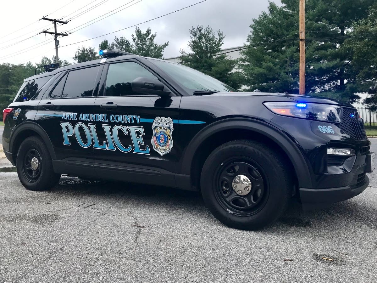 The Anne Arundel County Police Department said a woman and her dog were shot Sunday in Brooklyn Park. WJZ reported that the woman was released from the hospital and the dog had its leg amputated. A stock photo of a county police car is shown above.