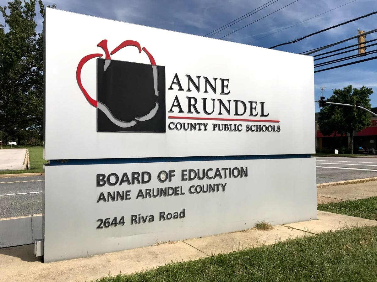 The Carson Scholar Foundation awarded $1,000 scholarships to five Anne Arundel County Public School students on March 20. A sign outside AACPS headquarters is pictured above.
