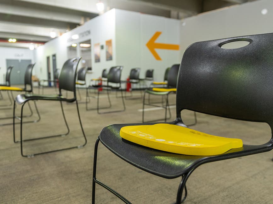 The waiting area at the new West Village Testing Center. 