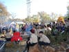 Boy and Cub Scouts from several Fox Valley towns gather for the flag retirement ceremony.