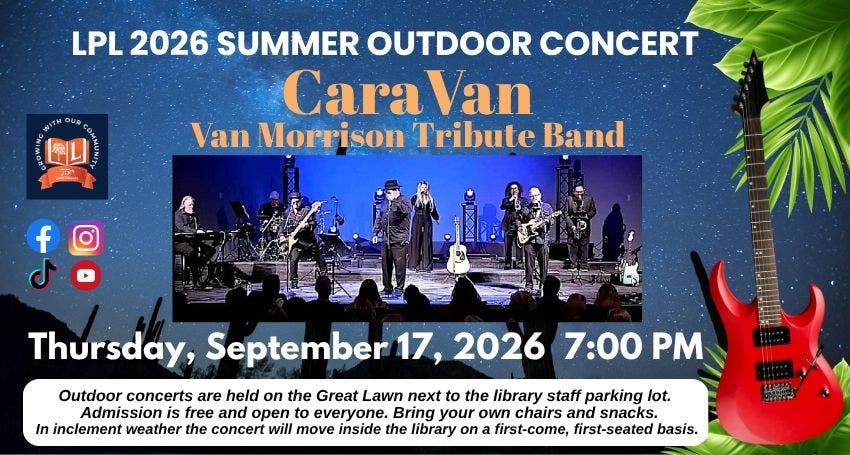 Levittown Public Library Outdoor Concert: CaraVan-Van Morrison Tribute Band