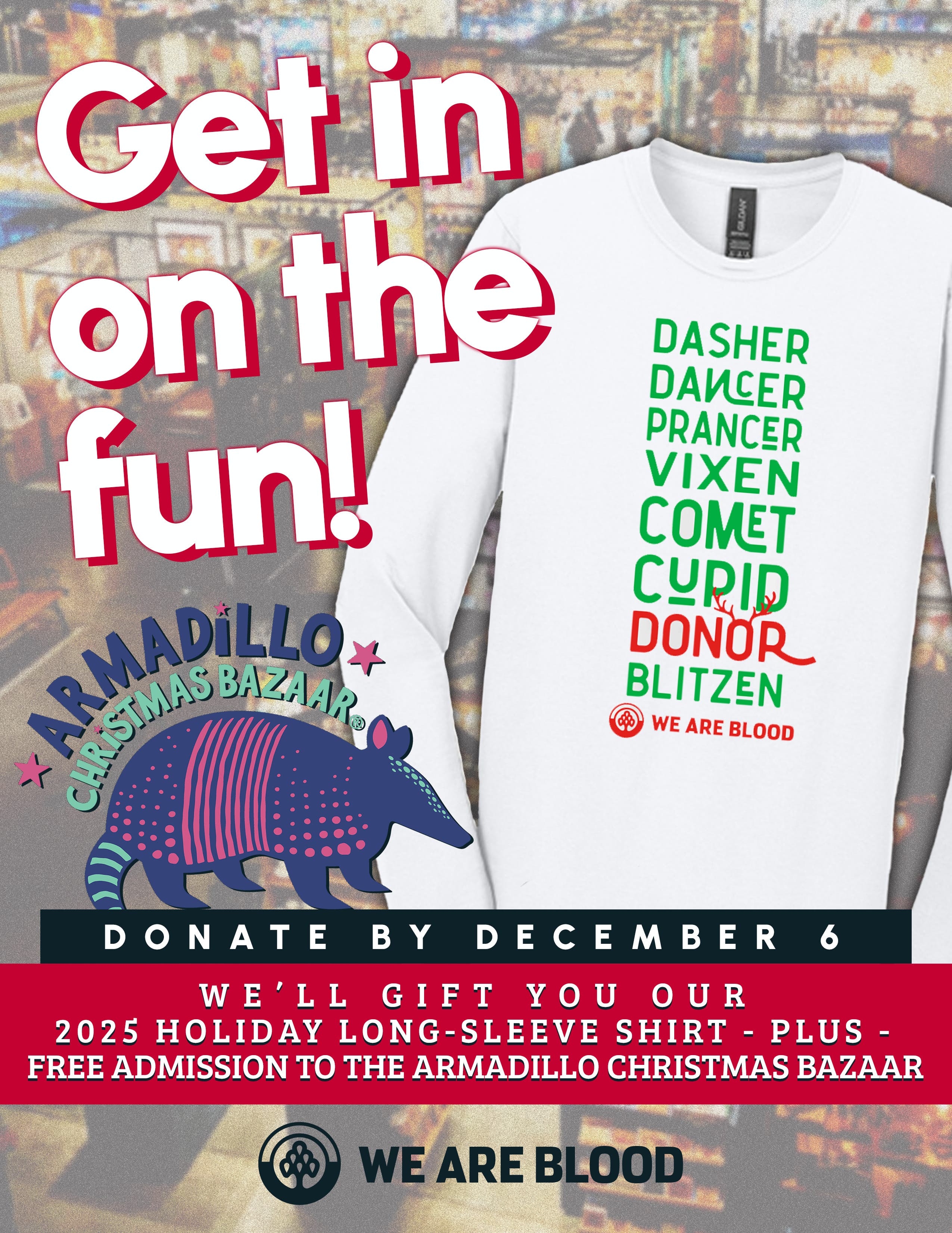 Holiday Giving Made Easy: Donate Blood and Enjoy the Armadillo Christmas Bazaar