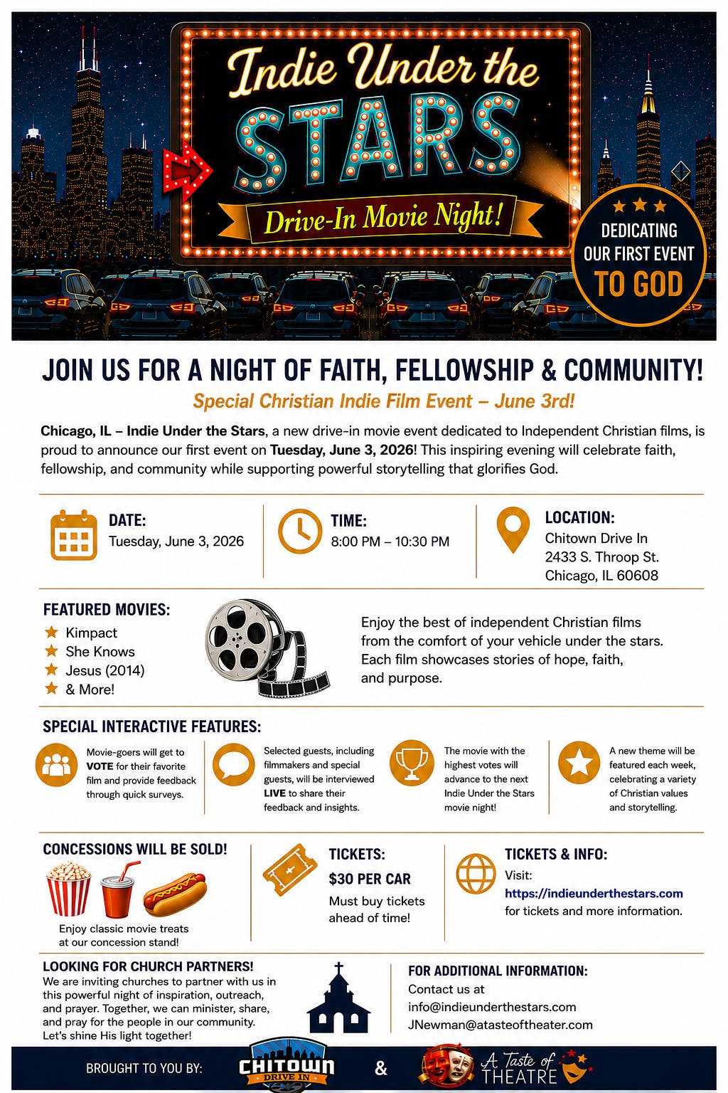 Special Drive-In Event Christian Indie Films - June 3rd, 2026